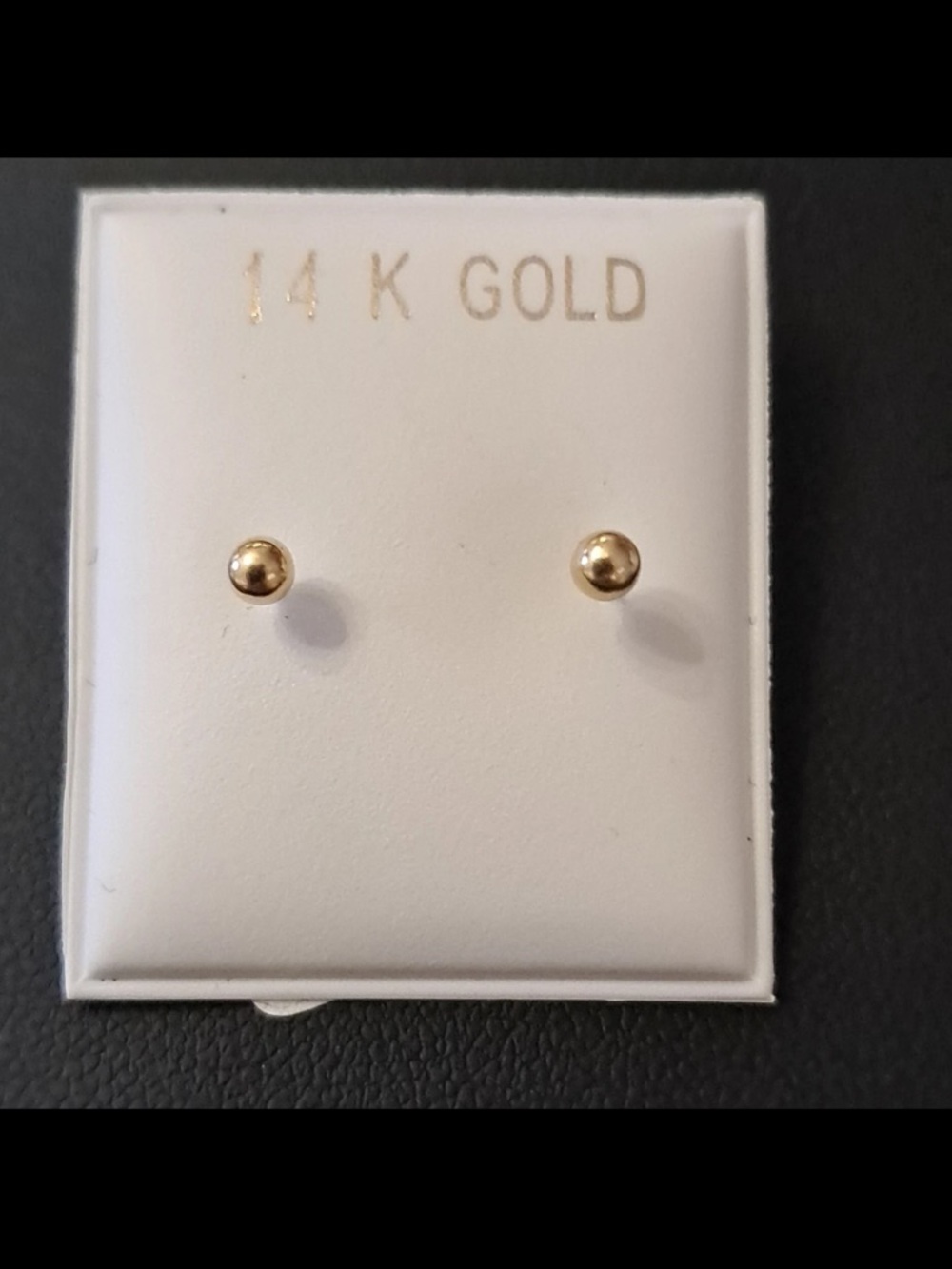 14K Gold Ball Stud Earrings - Classic Yellow Gold 2mm  very Small- babies